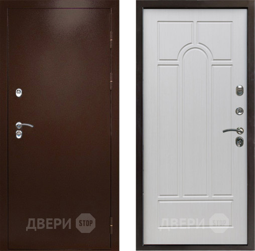 Входная металлическая Дверь Престиж TERMO с терморазрывом Снегирь Медь Арка Лиственница белая в Дзержинском
