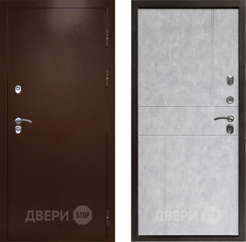 Входная металлическая Дверь Престиж TERMO с терморазрывом Снегирь Медь Горизонт Бетон светлый в Дзержинском