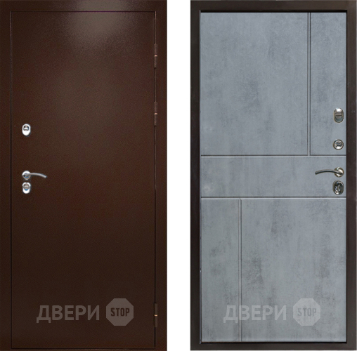 Входная металлическая Дверь Престиж TERMO с терморазрывом Снегирь Медь Горизонт Бетон темный в Дзержинском