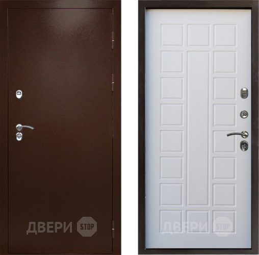 Входная металлическая Дверь Престиж TERMO с терморазрывом Снегирь Медь Престиж Белое дерево в Дзержинском