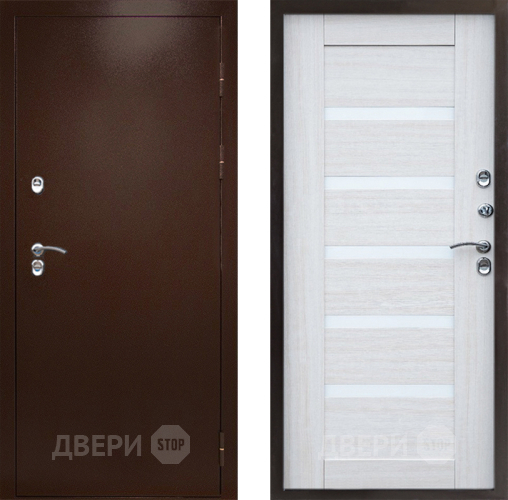 Входная металлическая Дверь Престиж TERMO с терморазрывом Снегирь Медь Царга Лиственница белая в Дзержинском