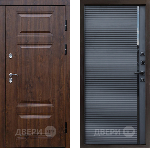 Входная металлическая Дверь Престиж TERMO с терморазрывом Премиум Орех Porte Черный кварц в Дзержинском