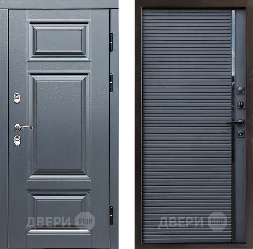 Входная металлическая Дверь Престиж TERMO с терморазрывом Премиум Грэй Porte Черный кварц в Дзержинском