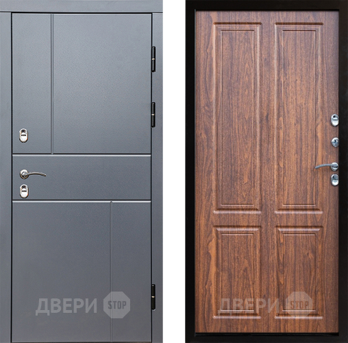 Входная металлическая Дверь Престиж TERMO с терморазрывом Горизонт Грэй Премиум Орех светлый в Дзержинском
