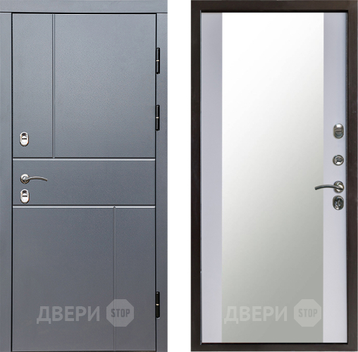 Дверь Престиж TERMO с терморазрывом Горизонт Грэй Зеркало Белый софт в Дзержинском