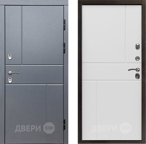 Входная металлическая Дверь Престиж TERMO с терморазрывом Горизонт Грэй Горизонт Бетон белый в Дзержинском