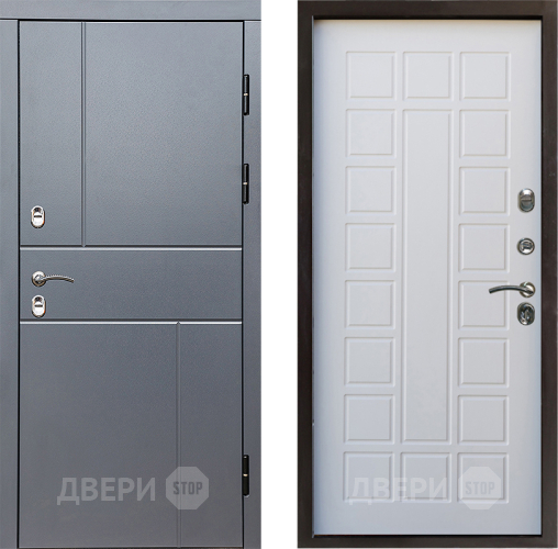 Входная металлическая Дверь Престиж TERMO с терморазрывом Горизонт Грэй Престиж Белое дерево в Дзержинском
