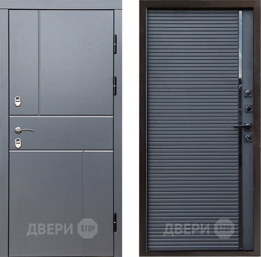 Входная металлическая Дверь Престиж TERMO с терморазрывом Горизонт Грэй Porte Черный кварц в Дзержинском