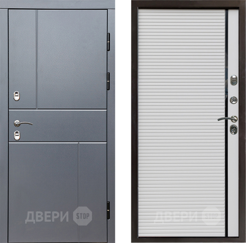 Входная металлическая Дверь Престиж TERMO с терморазрывом Горизонт Грэй Porte Белый в Дзержинском