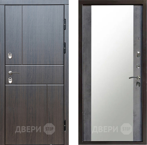 Входная металлическая Дверь Престиж TERMO с терморазрывом Горизонт Венге Зеркало Бетон темный в Дзержинском