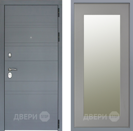 Дверь Заводские двери Лира Софт графит Зеркало Модерн Грей софт в Дзержинском