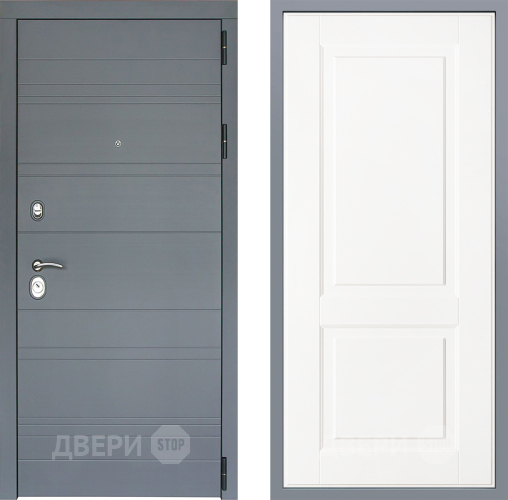 Дверь Заводские двери Лира Софт графит Доррен Белый софт в Дзержинском