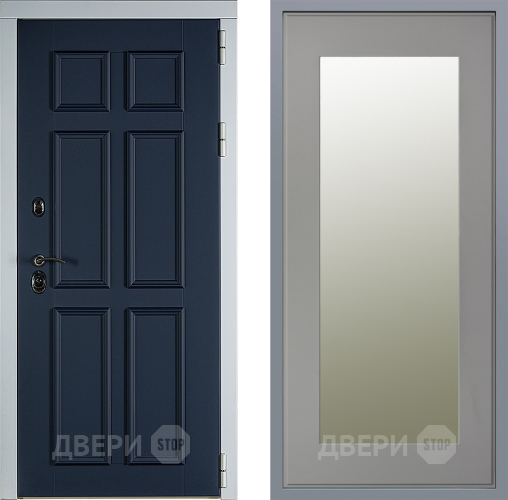 Дверь Заводские двери Стокгольм Зеркало Модерн Грей софт в Дзержинском