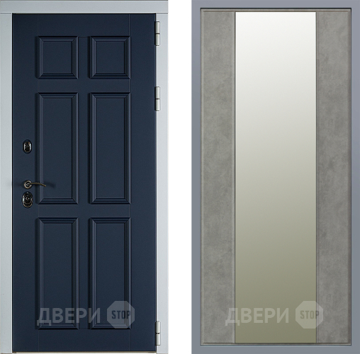 Дверь Заводские двери Стокгольм Зеркало Макси Бетон темный в Дзержинском