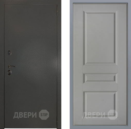 Дверь Заводские двери Эталон 3к антик серебро Стокгольм Грей софт в Дзержинском
