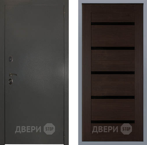 Дверь Заводские двери Эталон 3к антик серебро СБ-1 орех тисненый в Дзержинском