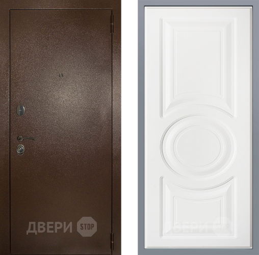 Дверь Заводские двери Эталон 3к антик медь Неаполь Лофт белый в Дзержинском