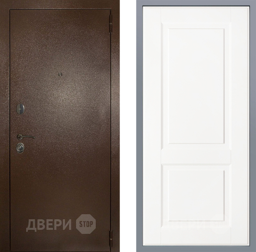 Дверь Заводские двери Эталон 3к антик медь Доррен Белый софт в Дзержинском