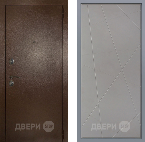 Дверь Заводские двери Эталон 3к антик медь Флитта Грей софт в Дзержинском