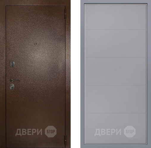 Дверь Заводские двери Эталон 3к антик медь Тривия Грей софт в Дзержинском