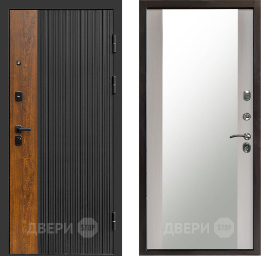 Входная металлическая Дверь Престиж Prestizh Зеркало Лиственница белая в Дзержинском