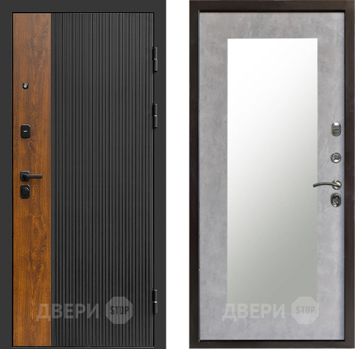 Входная металлическая Дверь Престиж Prestizh Зеркло Пастораль Бетон светлый в Дзержинском