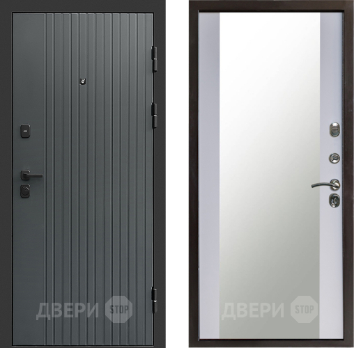 Дверь Престиж Tvist Grey Зеркало Белый софт в Дзержинском