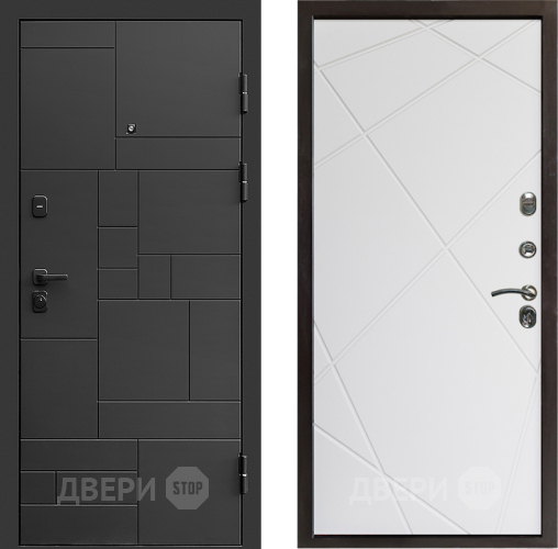 Входная металлическая Дверь Престиж Kvadro Лучи Бетон белый в Дзержинском