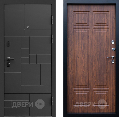 Входная металлическая Дверь Престиж Kvadro Премиум Орех темный в Дзержинском