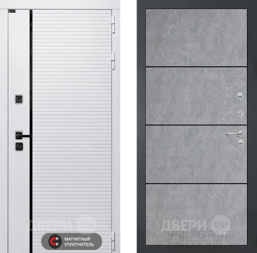 Входная металлическая Дверь Лабиринт (LABIRINT) Royal 25 Бетон светлый в Дзержинском