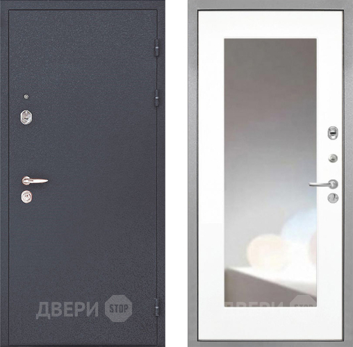 Входная металлическая Дверь Интекрон (INTECRON) Колизей ФЛЗ-120-М Зеркало Белый матовый в Дзержинском