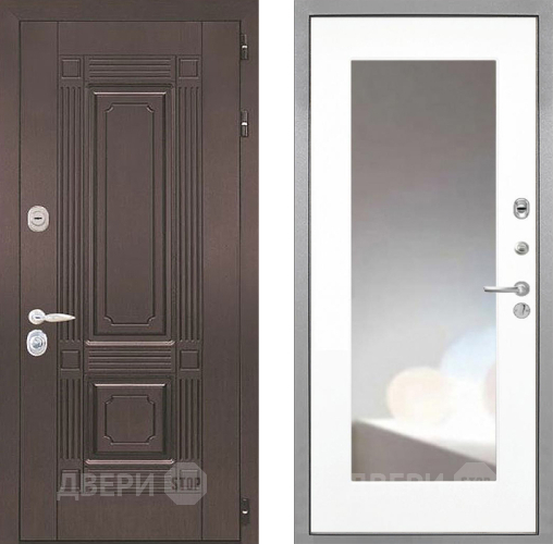 Входная металлическая Дверь Интекрон (INTECRON) Италия ФЛЗ-120-М Зеркало Белый матовый в Дзержинском