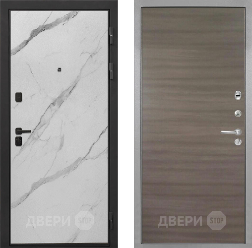 Входная металлическая Дверь Интекрон (INTECRON) Профит Black Мрамор Арктик Гладкая Дуб тоскано поперечный в Дзержинском