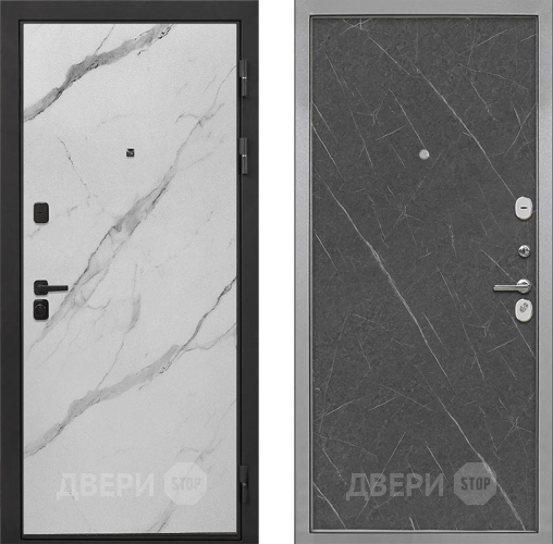Входная металлическая Дверь Интекрон (INTECRON) Профит Black Мрамор Арктик Гладкая Гранит лава оникс в Дзержинском