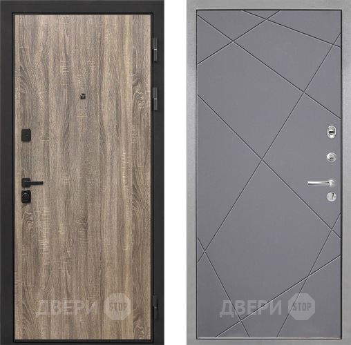 Входная металлическая Дверь Интекрон (INTECRON) Профит Black Дуб Турин Лучи-М Графит софт в Дзержинском