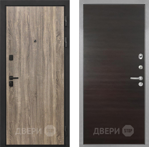 Входная металлическая Дверь Интекрон (INTECRON) Профит Black Дуб Турин Гладкая Эковенге поперечный в Дзержинском