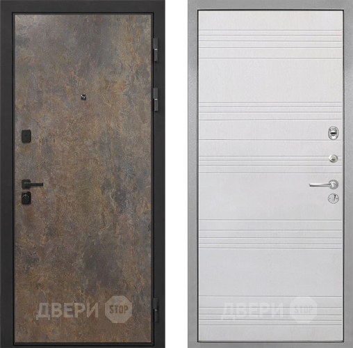 Входная металлическая Дверь Интекрон (INTECRON) Профит Black Гранж ФЛ-316 Белый ясень в Дзержинском