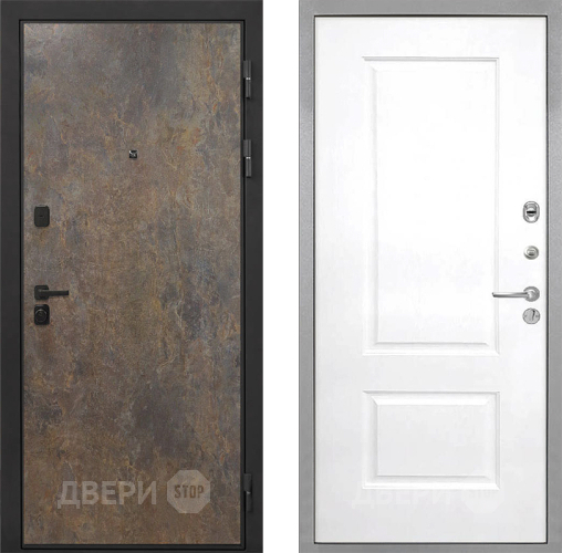 Входная металлическая Дверь Интекрон (INTECRON) Профит Black Гранж Альба Роял Вуд белый в Дзержинском