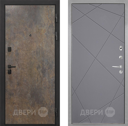 Дверь Интекрон (INTECRON) Профит Black Гранж Лучи-М Графит софт в Дзержинском