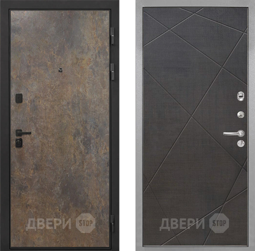 Входная металлическая Дверь Интекрон (INTECRON) Профит Black Гранж Лучи-М Венге распил кофе в Дзержинском