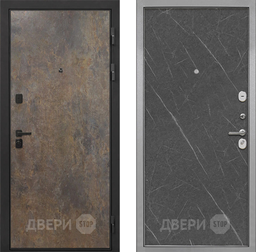 Входная металлическая Дверь Интекрон (INTECRON) Профит Black Гранж Гладкая Гранит лава оникс в Дзержинском