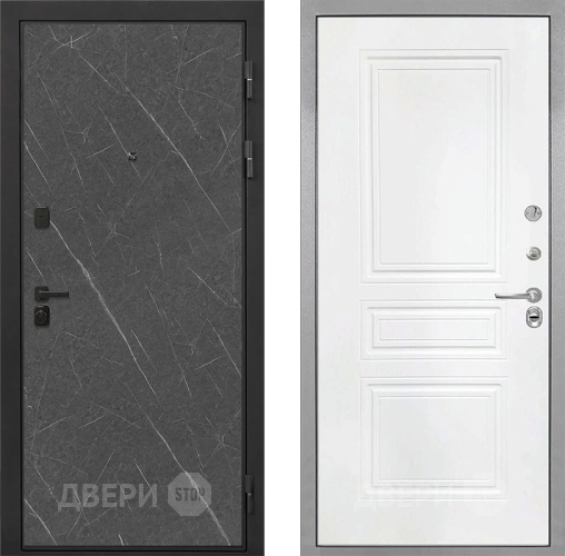 Входная металлическая Дверь Интекрон (INTECRON) Профит Black Гранит Лава Оникс ФЛ-243 Белый матовый в Дзержинском