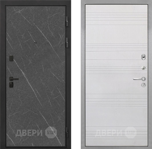 Входная металлическая Дверь Интекрон (INTECRON) Профит Black Гранит Лава Оникс ФЛ-316 Белый ясень в Дзержинском