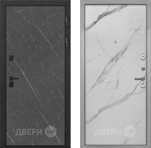 Входная металлическая Дверь Интекрон (INTECRON) Профит Black Гранит Лава Оникс Гладкая Мрамор натуральный арктик в Дзержинском