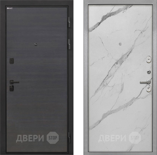 Входная металлическая Дверь Интекрон (INTECRON) Профит Black Эковенге Гладкая Мрамор натуральный арктик в Дзержинском