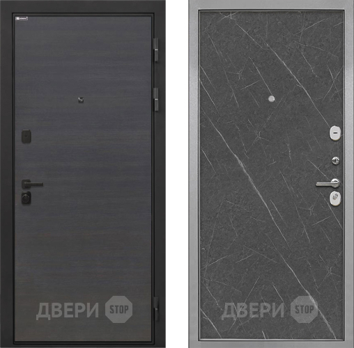 Входная металлическая Дверь Интекрон (INTECRON) Профит Black Эковенге Гладкая Гранит лава оникс в Дзержинском
