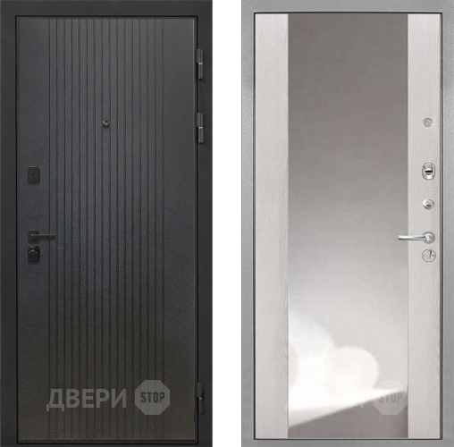 Входная металлическая Дверь Интекрон (INTECRON) Профит Black ФЛ-295 ФЛЗ-516 Зеркало Сосна белая в Дзержинском