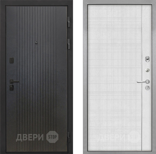 Входная металлическая Дверь Интекрон (INTECRON) Профит Black ФЛ-295 В-07 с молдингом Лофт белый в Дзержинском