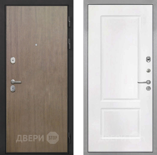 Входная металлическая Дверь Интекрон (INTECRON) Гектор Венге Коричневый КВ-2 Белый матовый в Дзержинском