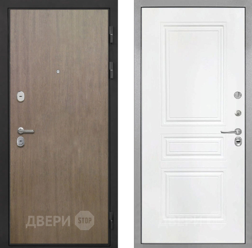 Входная металлическая Дверь Интекрон (INTECRON) Гектор Венге Коричневый ФЛ-243 Белый матовый в Дзержинском